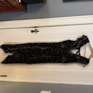 Free People Black and Cream Floral Dress